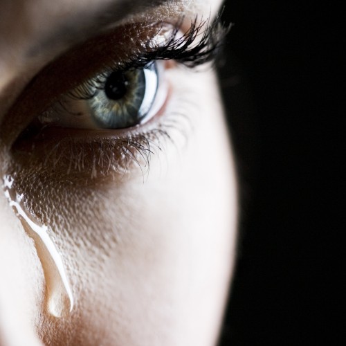 Close up of woman crying